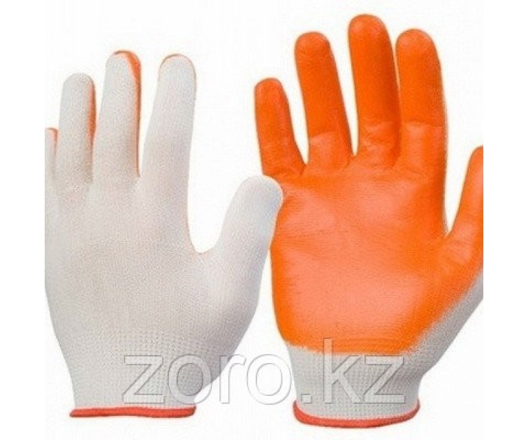 Перчатки рабочие бело - оранжевые х/б ПВХ: PHB5