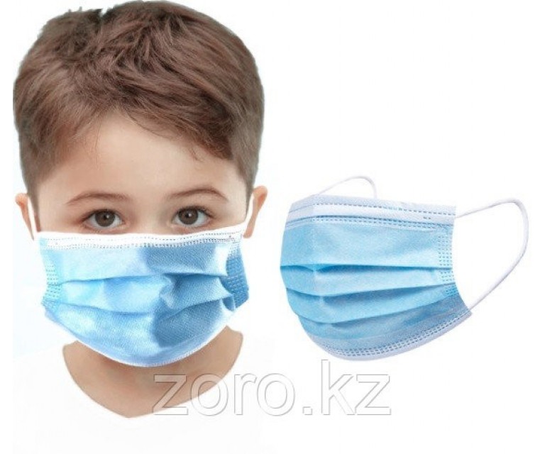 Детская маска на резинках со вставкой одноразовая трехслойная медицинская