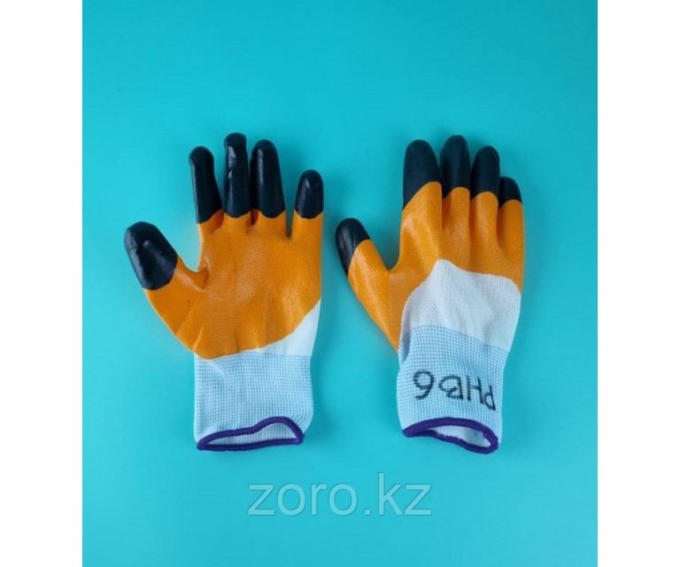 Перчатки рабочие синтетические оранж/черн/белый. PHB6