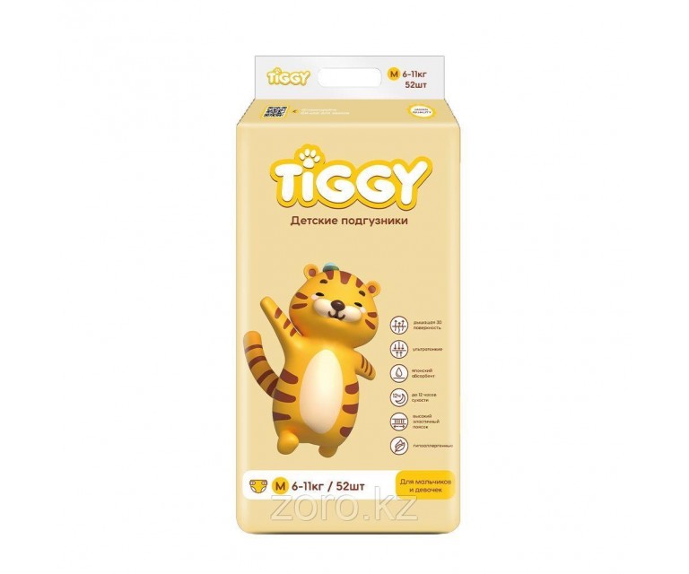 Подгузники TIGGY M (3) 52 pcs (6 bags in package) TP-M3