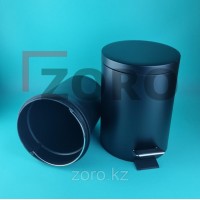 Урна металлическая с педалью 5 литров (черный цвет) с доводчиком. PDB-05B