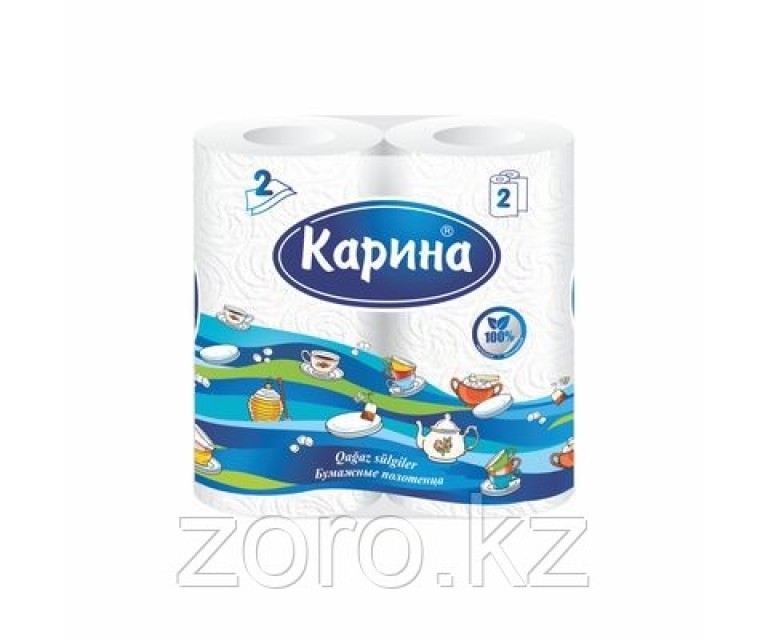 Бумажные полотенца Карина 2шт, 2-х слойные белые BRP-2