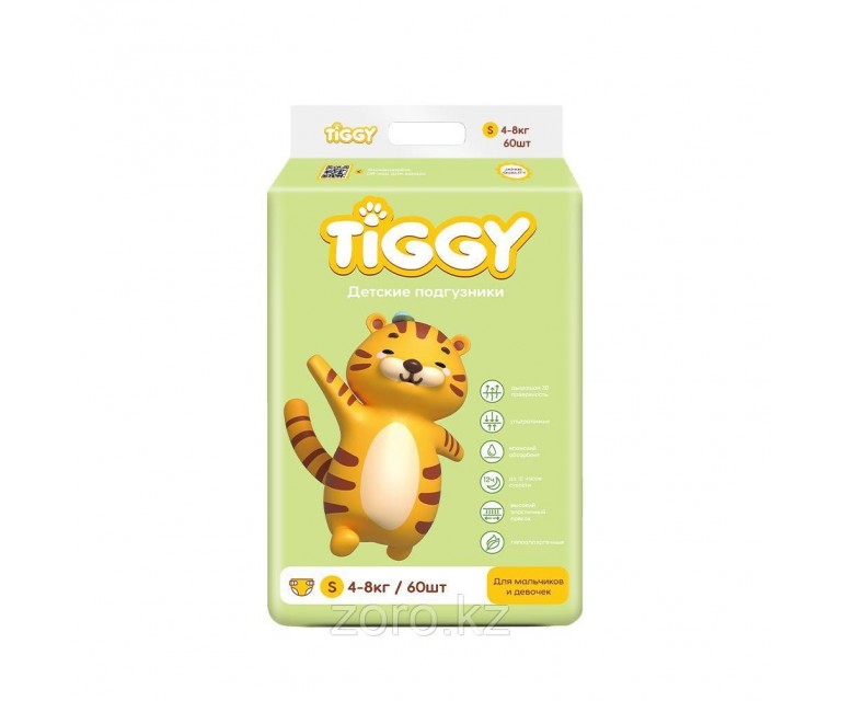 Подгузники TIGGY S (2) 60 pcs (6 bags in package). TP-S2